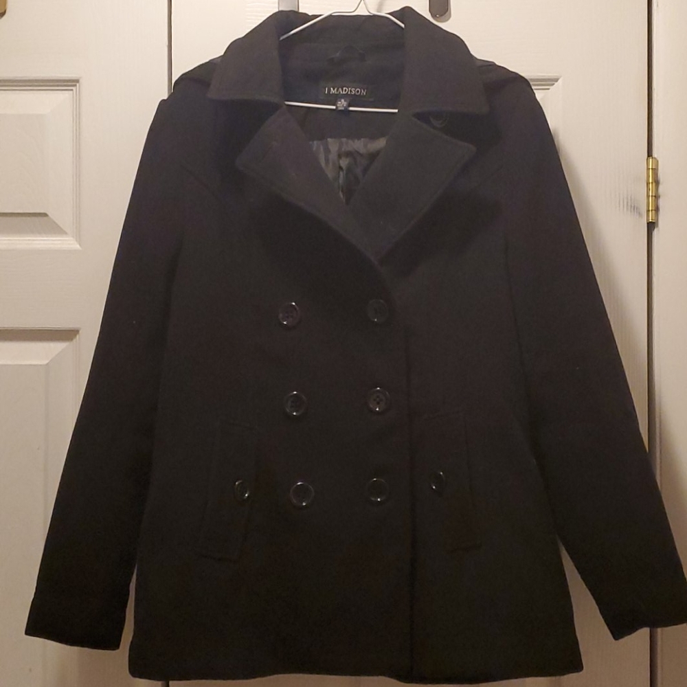 Womens black pea coat